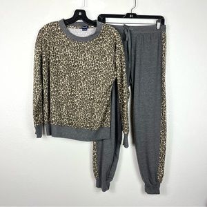 Splendid Leopard Print Lounge PJ Set women medium